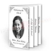 8.5x11 Small Black & White 12-page Tiered Booklet